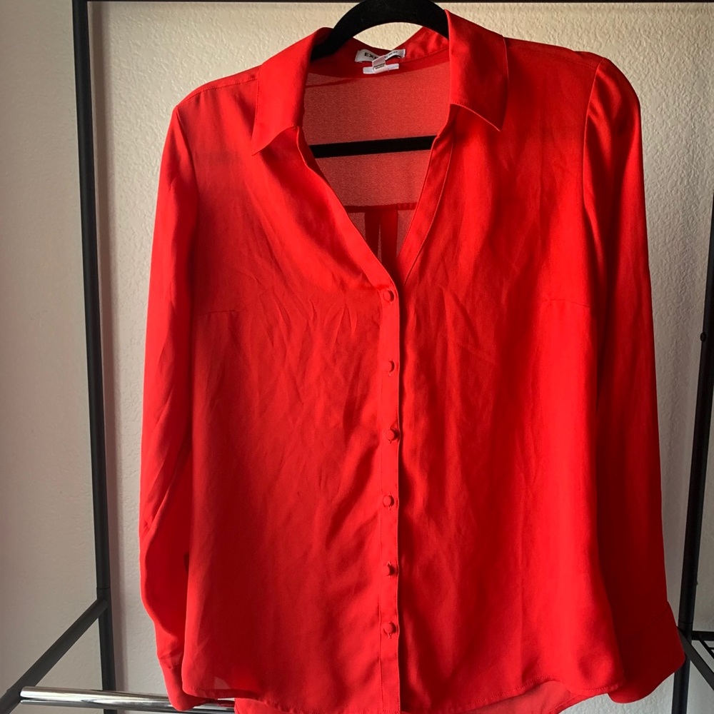 Red Slim Fit Portofino Dress Shirt // Express